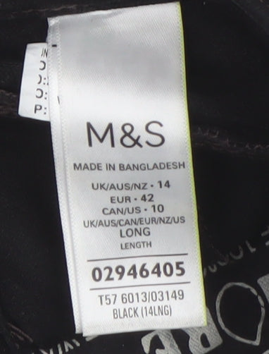 Marks and Spencer Women's Black Straight Jeans, Size 14