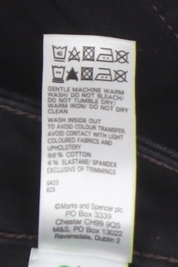 Marks and Spencer Women's Black Straight Jeans, Size 14