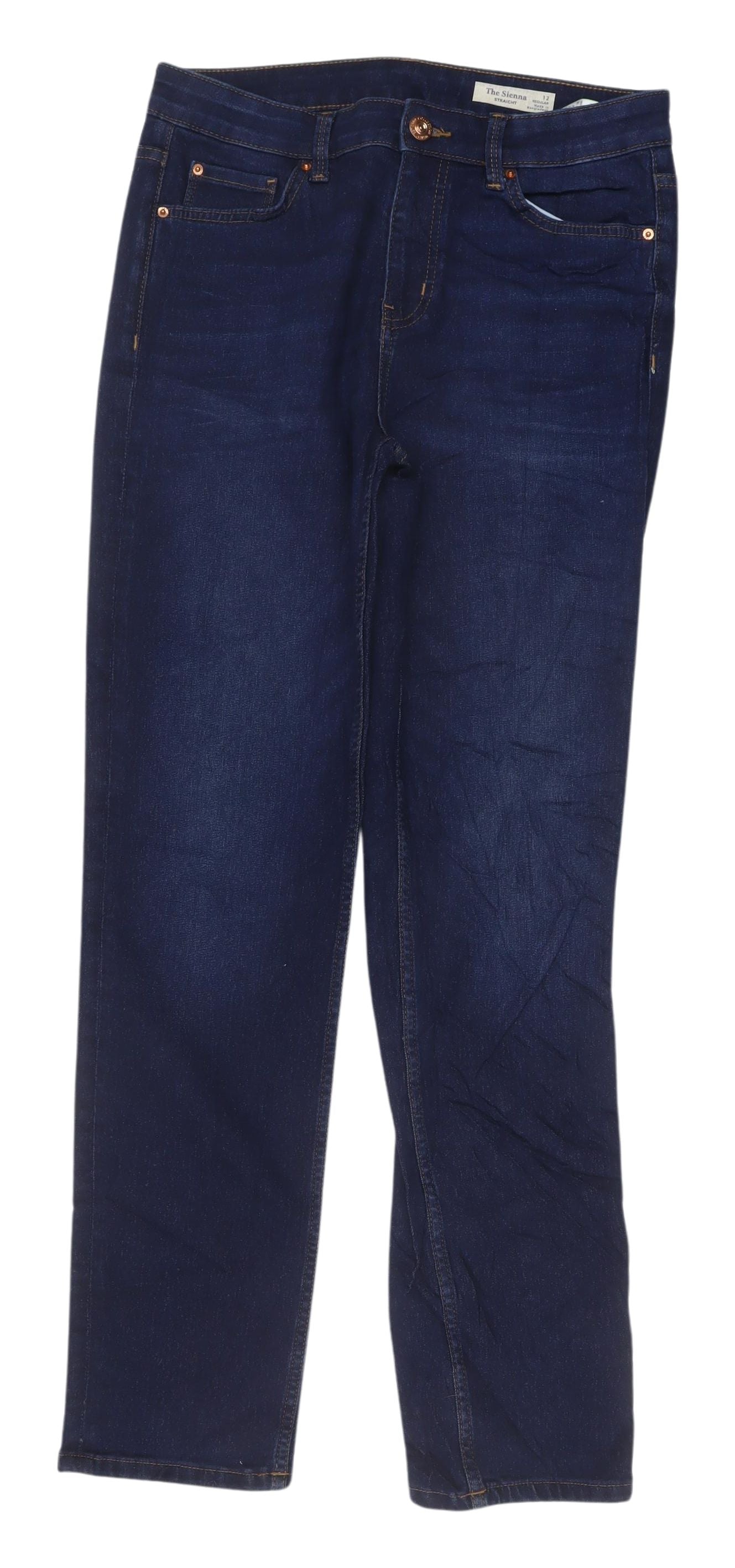 Marks and Spencer Women's Blue Straight Jeans 12