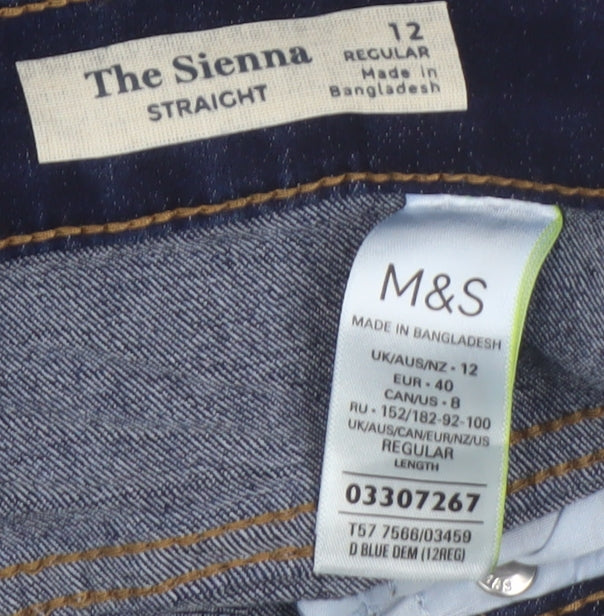 Marks and Spencer Women's Blue Straight Jeans 12