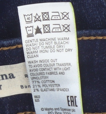 Marks and Spencer Women's Blue Straight Jeans 12