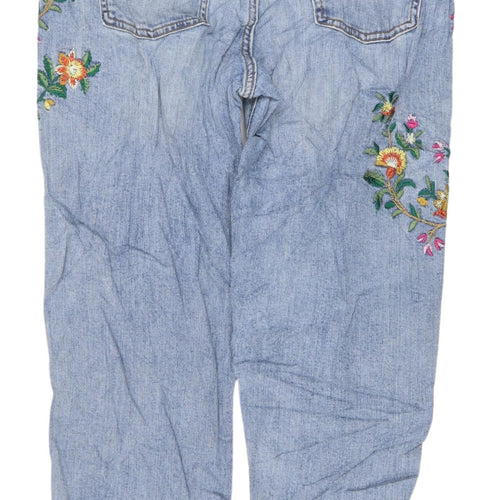 Marks and Spencer Women's Blue Embroidered Jeans Size 14