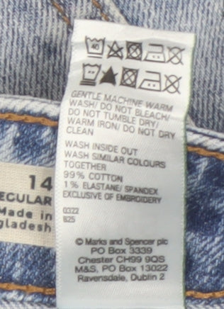 Marks and Spencer Women's Blue Embroidered Jeans Size 14
