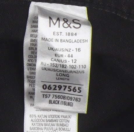 Marks and Spencer Women's Black Skinny Jeans Size 16