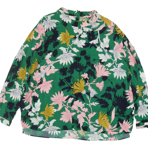 Joules Women's Green Floral Long Sleeve Blouse Size 20