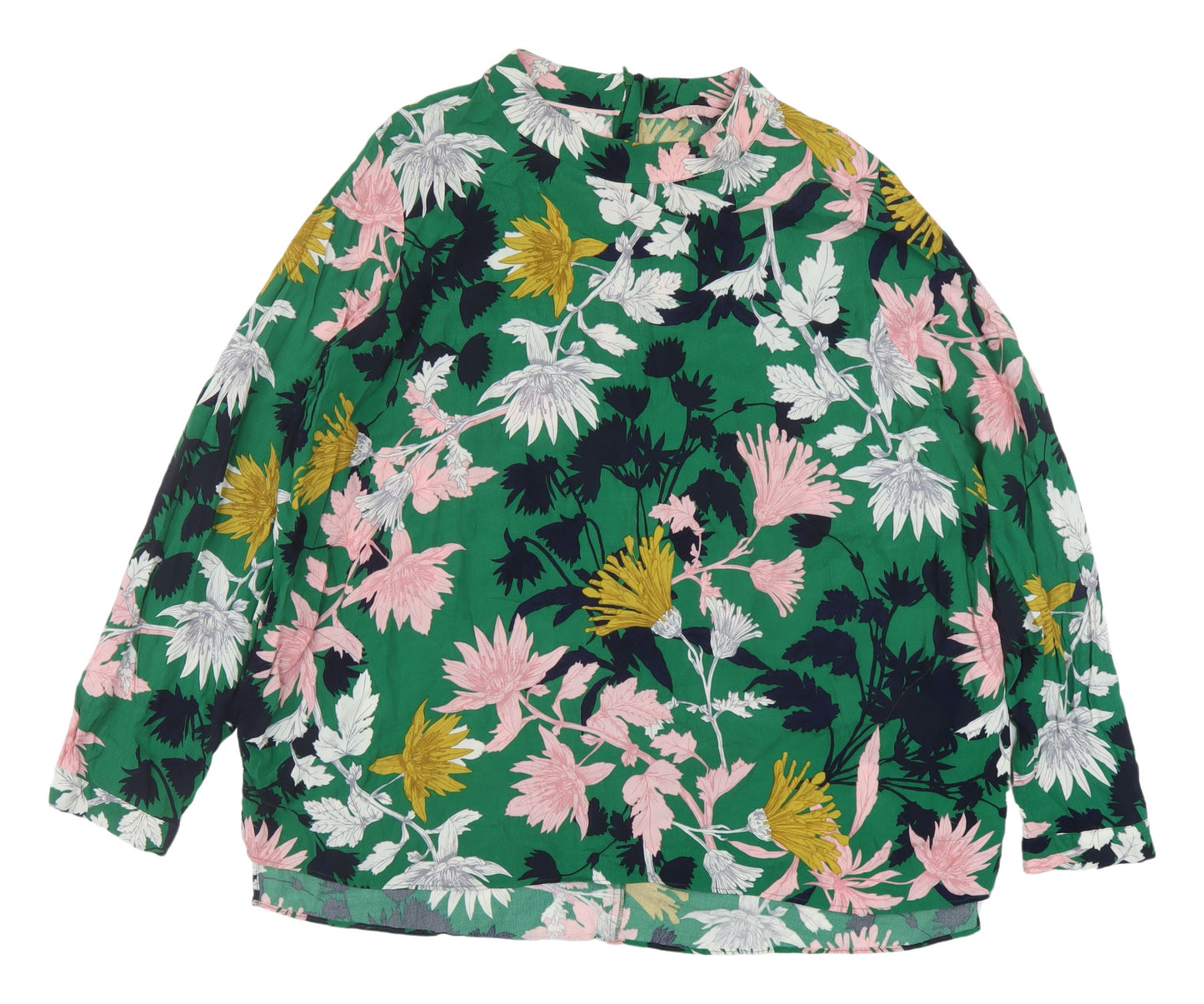 Joules Women's Green Floral Long Sleeve Blouse Size 20