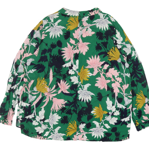 Joules Women's Green Floral Long Sleeve Blouse Size 20