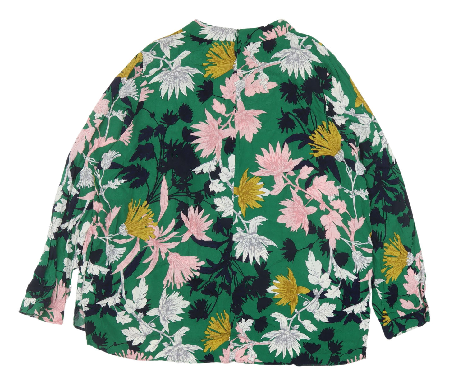Joules Women's Green Floral Long Sleeve Blouse Size 20