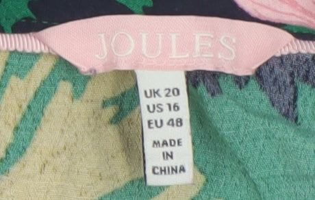 Joules Women's Green Floral Long Sleeve Blouse Size 20
