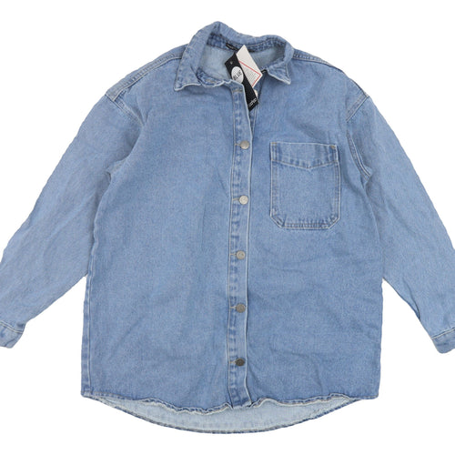 Boohoo Women's Blue Denim Jacket UK 6 Casual Style
