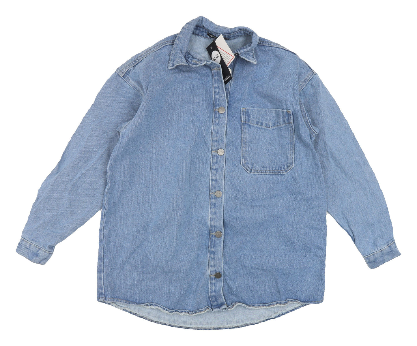 Boohoo Women's Blue Denim Jacket UK 6 Casual Style