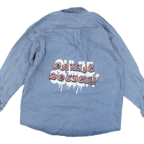 Boohoo Women's Blue Denim Jacket UK 6 Casual Style