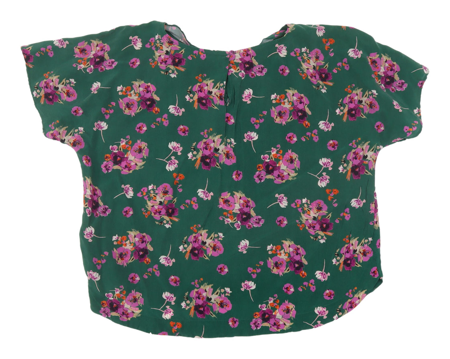 Per Una Women's Green Floral Blouse, Size 14, Cupro, Casual