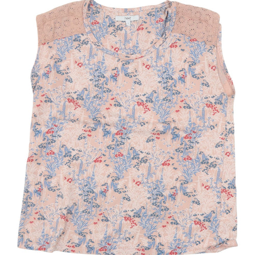 Next Women's Floral Multicoloured Tank Top UK 12 Cotton