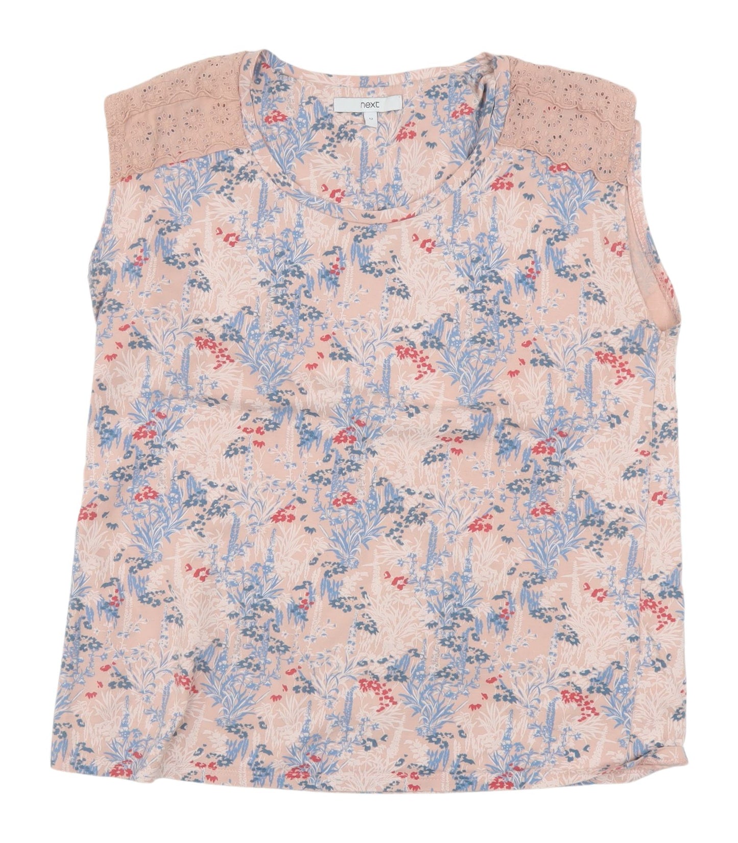 Next Women's Floral Multicoloured Tank Top UK 12 Cotton