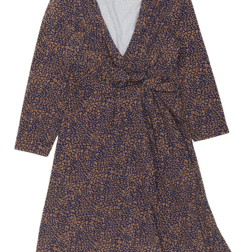 Lands' End Women's Multicoloured Wrap Dress Small