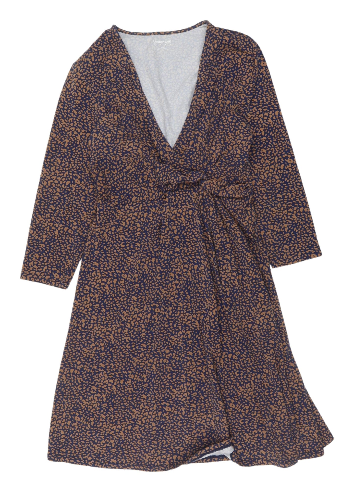 Lands' End Women's Multicoloured Wrap Dress Small