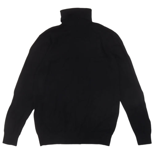 H&M Men's Black High Neck Pullover, Medium, Casual