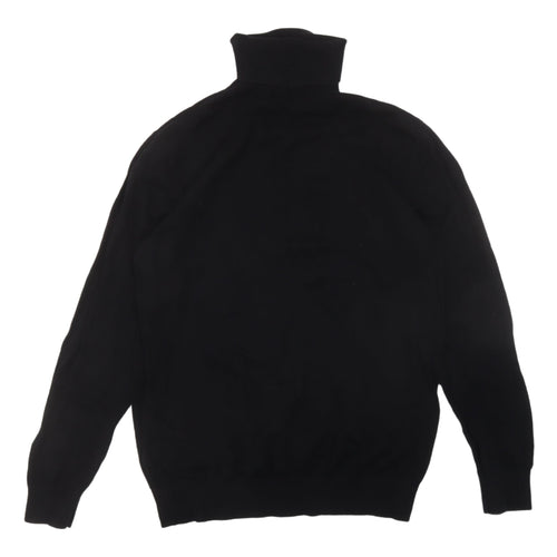 H&M Men's Black High Neck Pullover, Medium, Casual