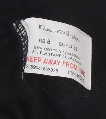 Miss Selfridge Women's Black Bodycon Dress Size 8