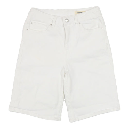 Marks and Spencer Women's White Boyfriend Shorts