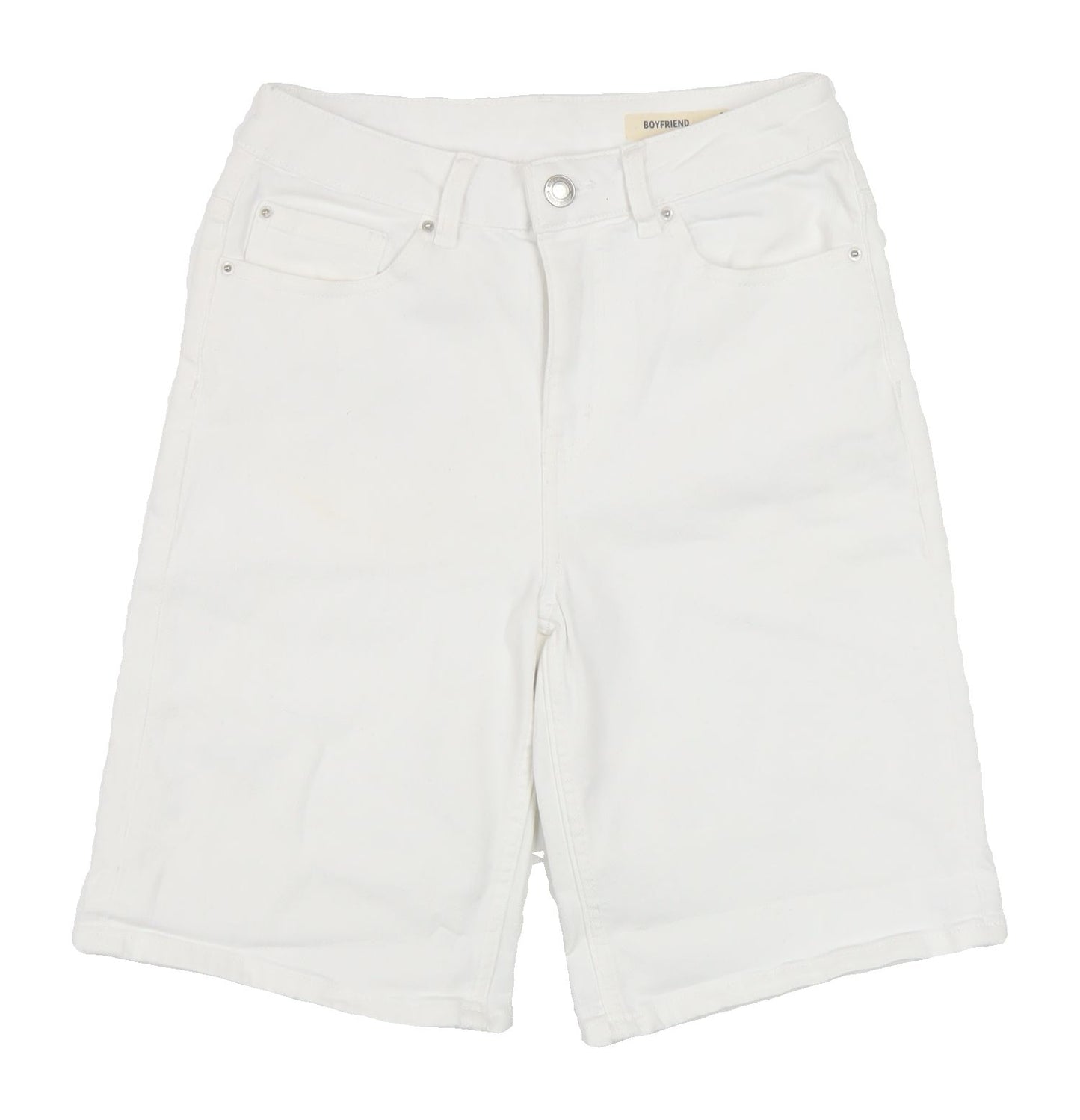 Marks and Spencer Women's White Boyfriend Shorts