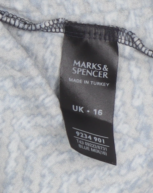 Marks and Spencer Women's Blue Wrap Blouse Size 16