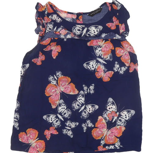 Dorothy Perkins Women's Blue Floral Sleeveless Blouse Size 10