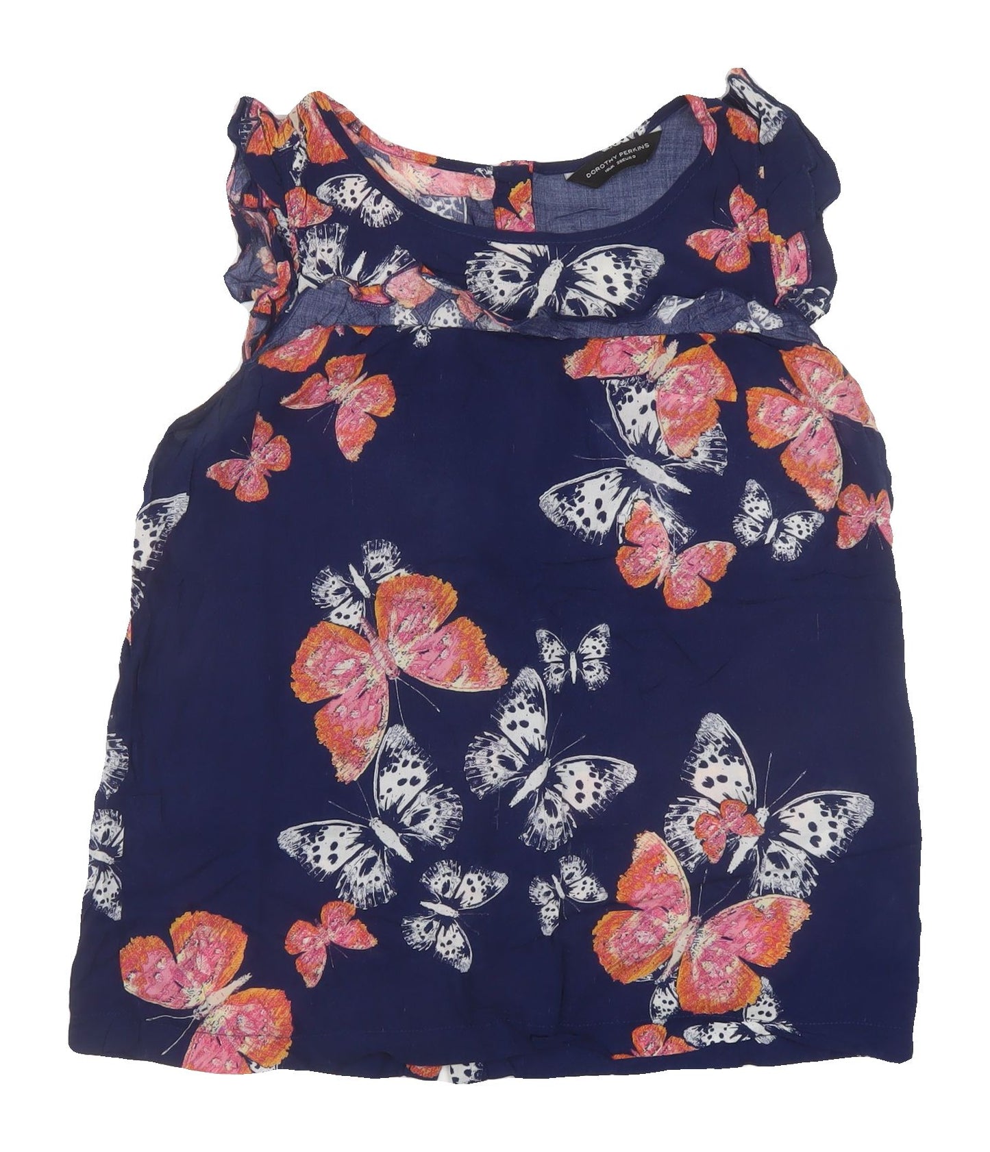 Dorothy Perkins Women's Blue Floral Sleeveless Blouse Size 10