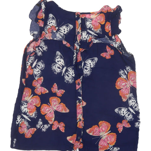 Dorothy Perkins Women's Blue Floral Sleeveless Blouse Size 10