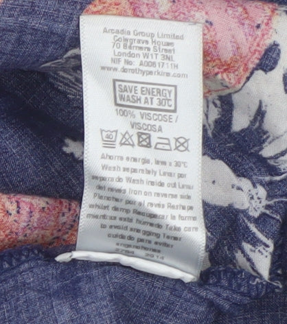 Dorothy Perkins Women's Blue Floral Sleeveless Blouse Size 10