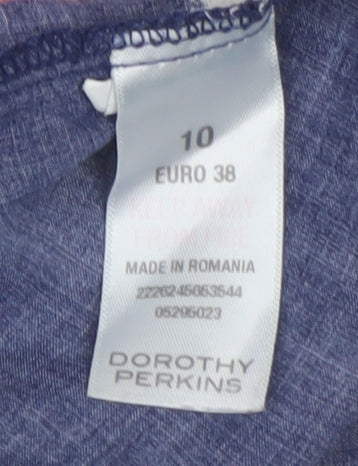 Dorothy Perkins Women's Blue Floral Sleeveless Blouse Size 10