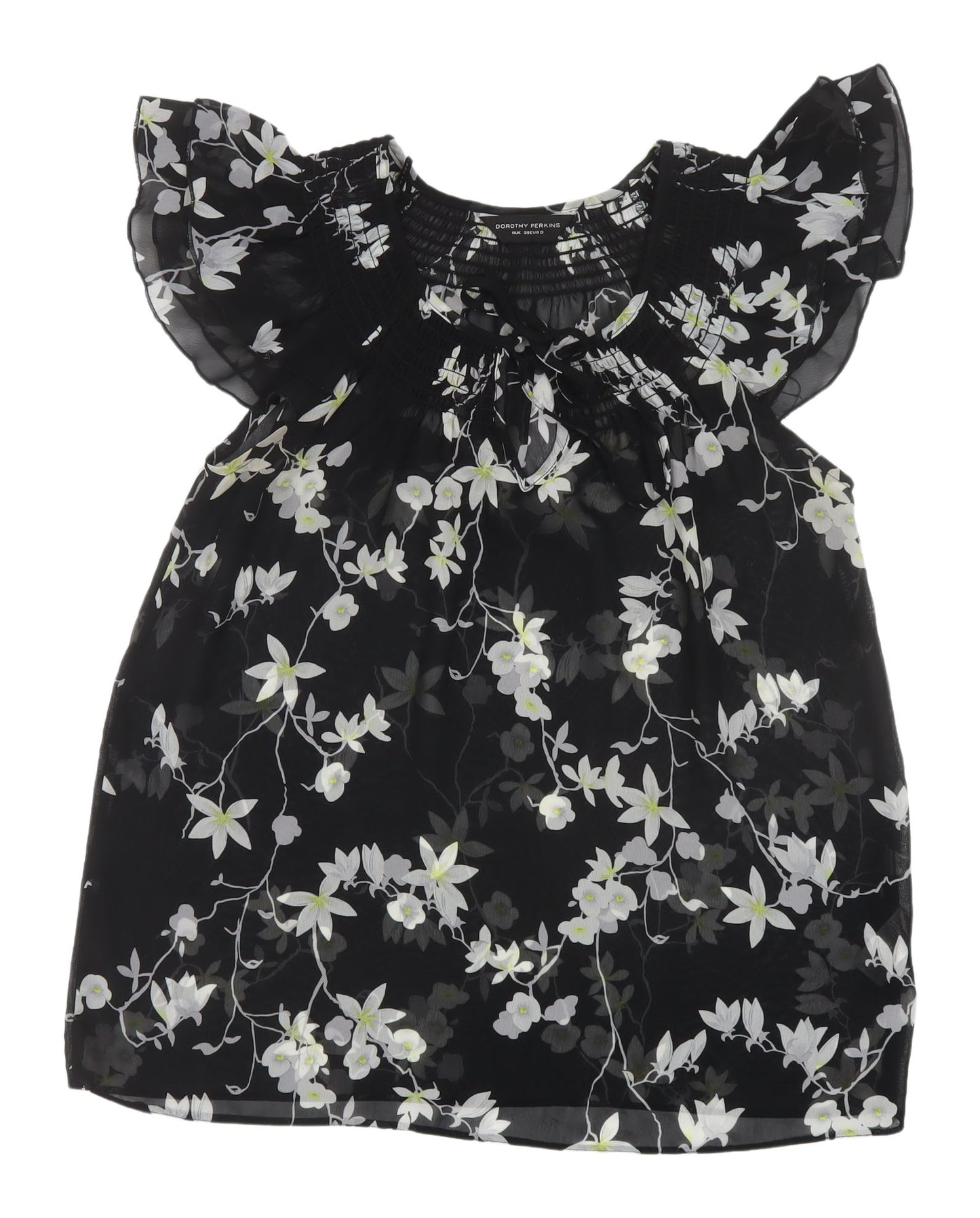 Dorothy Perkins Women's Black Floral Blouse, Size 10