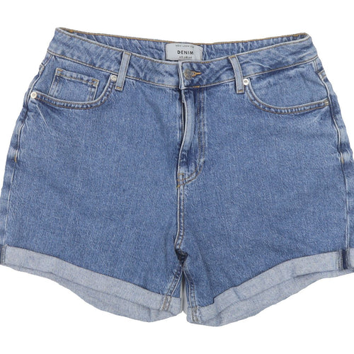New Look Womens Blue Boyfriend Denim Shorts Size 12