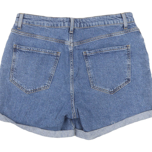 New Look Womens Blue Boyfriend Denim Shorts Size 12