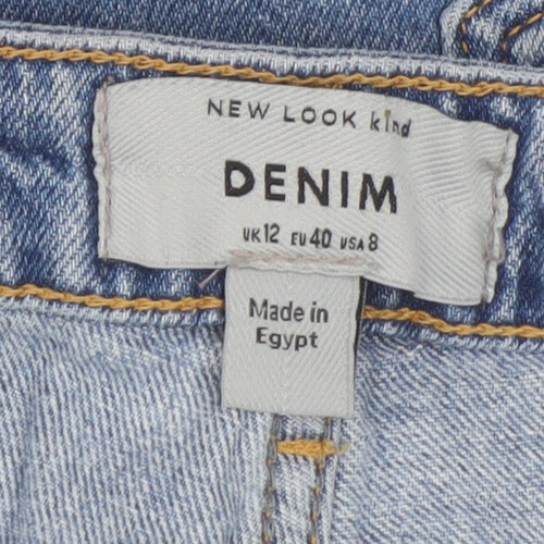 New Look Womens Blue Boyfriend Denim Shorts Size 12