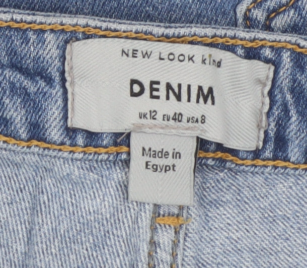 New Look Womens Blue Boyfriend Denim Shorts Size 12