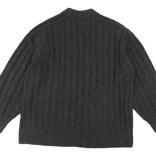 H&M Men's Grey Cable-Knit Pullover Jumper M