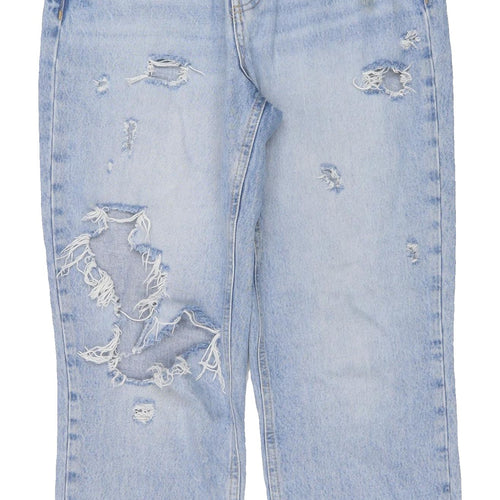 River Island Women's Blue Mom Jeans Size 10 Distressed