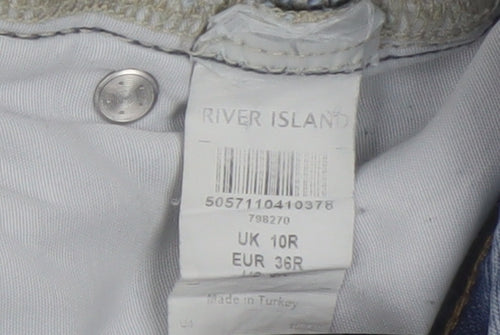 River Island Women's Blue Mom Jeans Size 10 Distressed