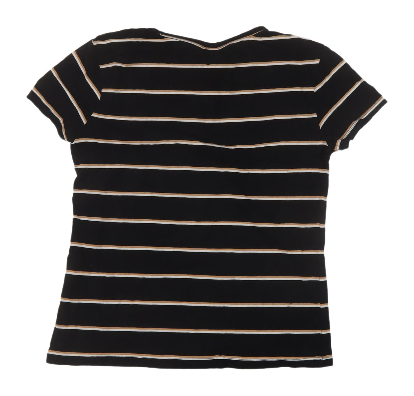 H&M Women's Black Striped T-Shirt, M, Basic Casual