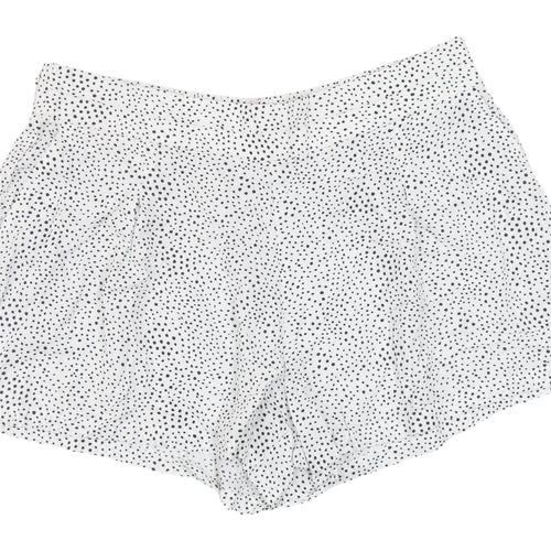 Marks and Spencer Women's White Polka Dot Shorts Size 22