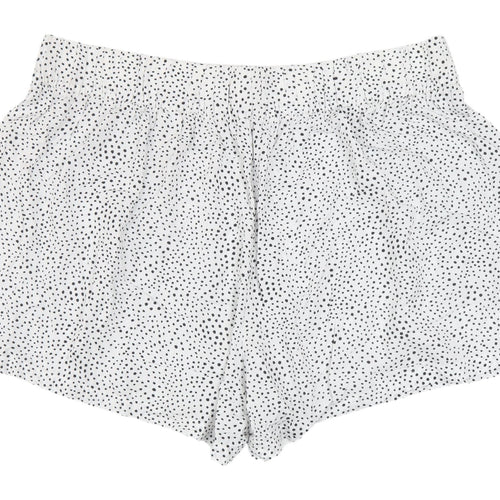 Marks and Spencer Women's White Polka Dot Shorts Size 22