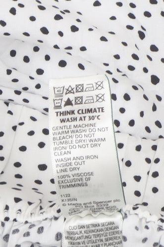 Marks and Spencer Women's White Polka Dot Shorts Size 22