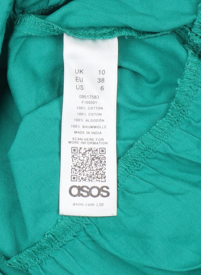ASOS Women's Green Trapeze Swing Dress Size 10