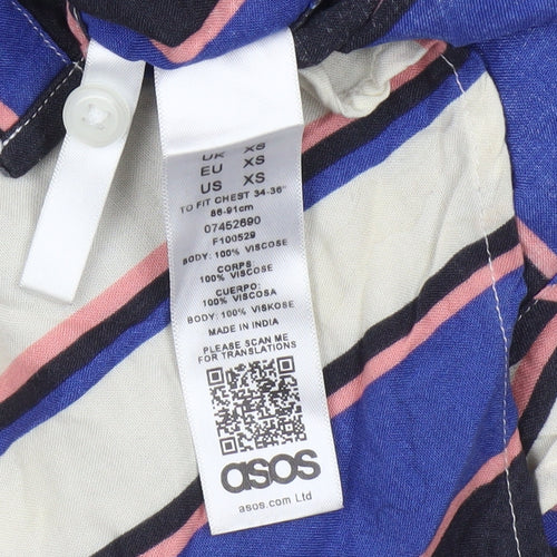 ASOS Men's Multicoloured Striped Button-Up Shirt XS