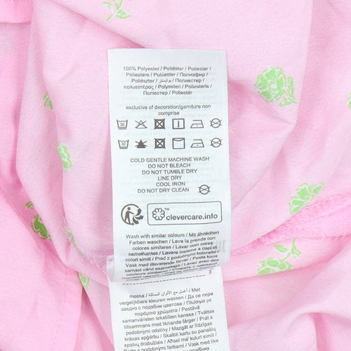 Noisy May Women's Pink Floral Button-Up Blouse M