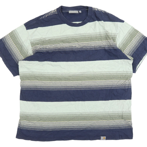 Carhartt Men's XL Blue Green Striped T-Shirt