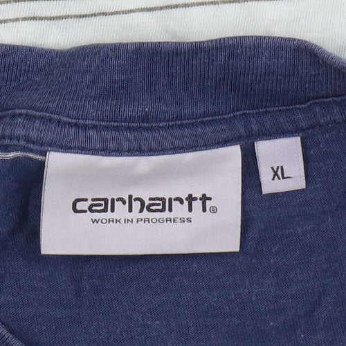 Carhartt Men's XL Blue Green Striped T-Shirt