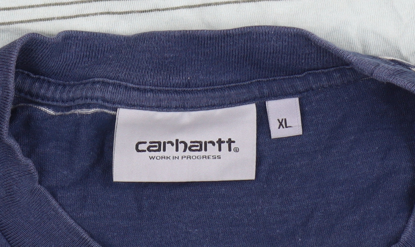 Carhartt Men's XL Blue Green Striped T-Shirt